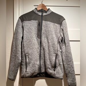 Johnnie O Jacket Mens Size M Arlo Gray Full Zip Lined Pockets Outdoor